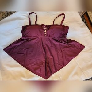 COPY - Plus size Tankini top size 2 burgundy Torrid